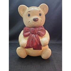 🐻🍪Adorable Vintage California Metlox Pottery Teddy Bear Cookie Jar 11"